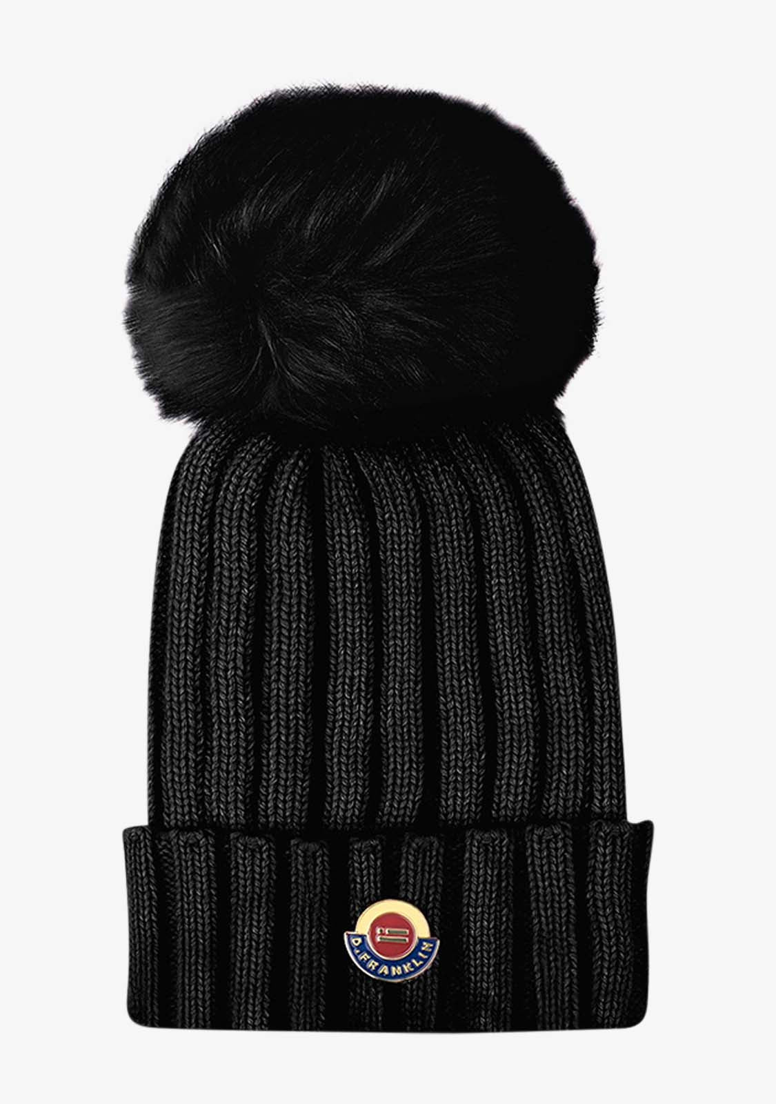 Black fashion pom hat