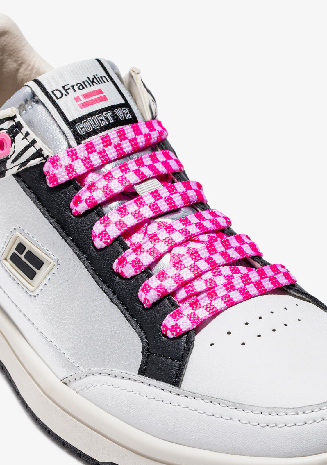 Urban Check Shoelaces Pink / White