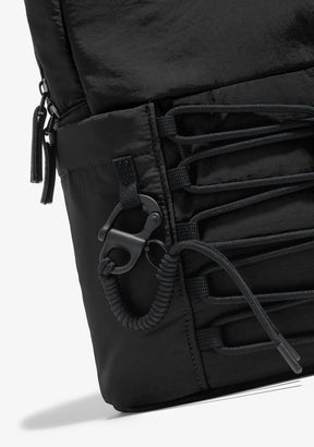 Multi-Pocket Nylon Backpack Black