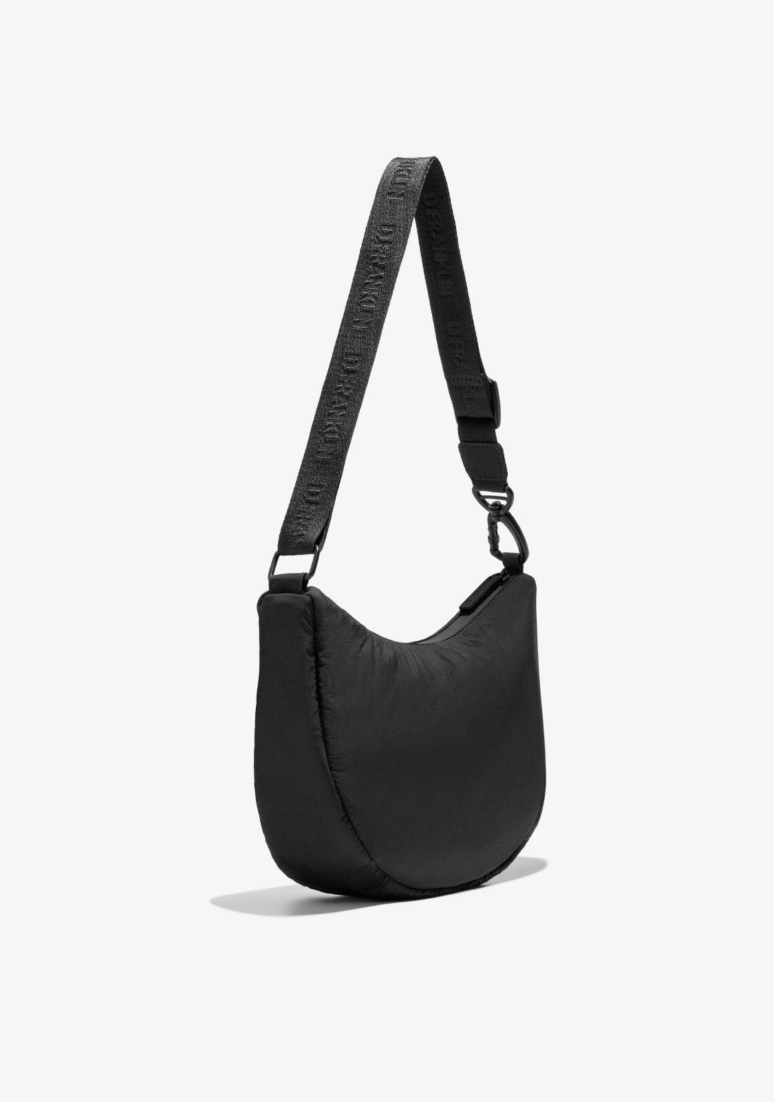 Round Nylon Crossbody Bag Black