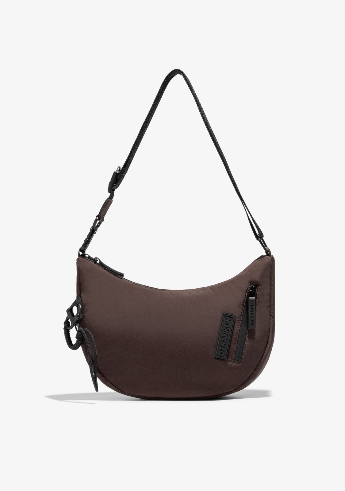 Round Nylon Crossbody Bag Brown