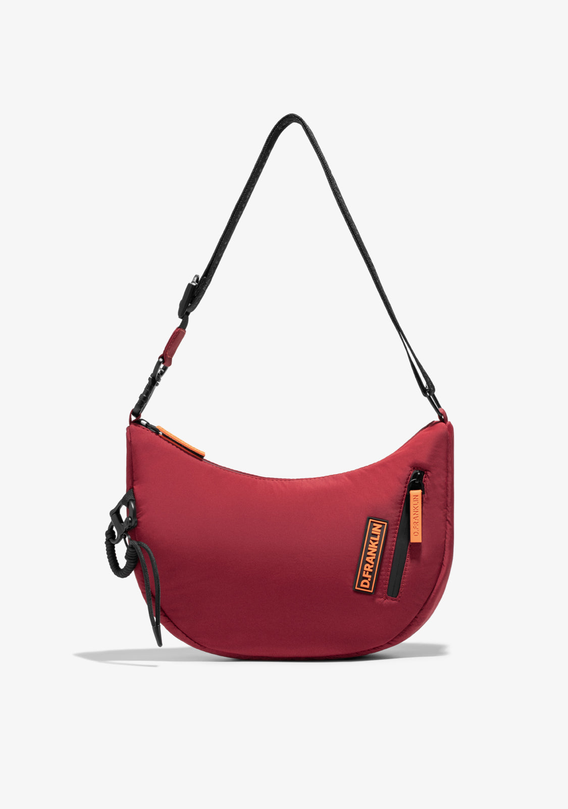 Round Nylon Crossbody Bag Red + Custom Set Orange