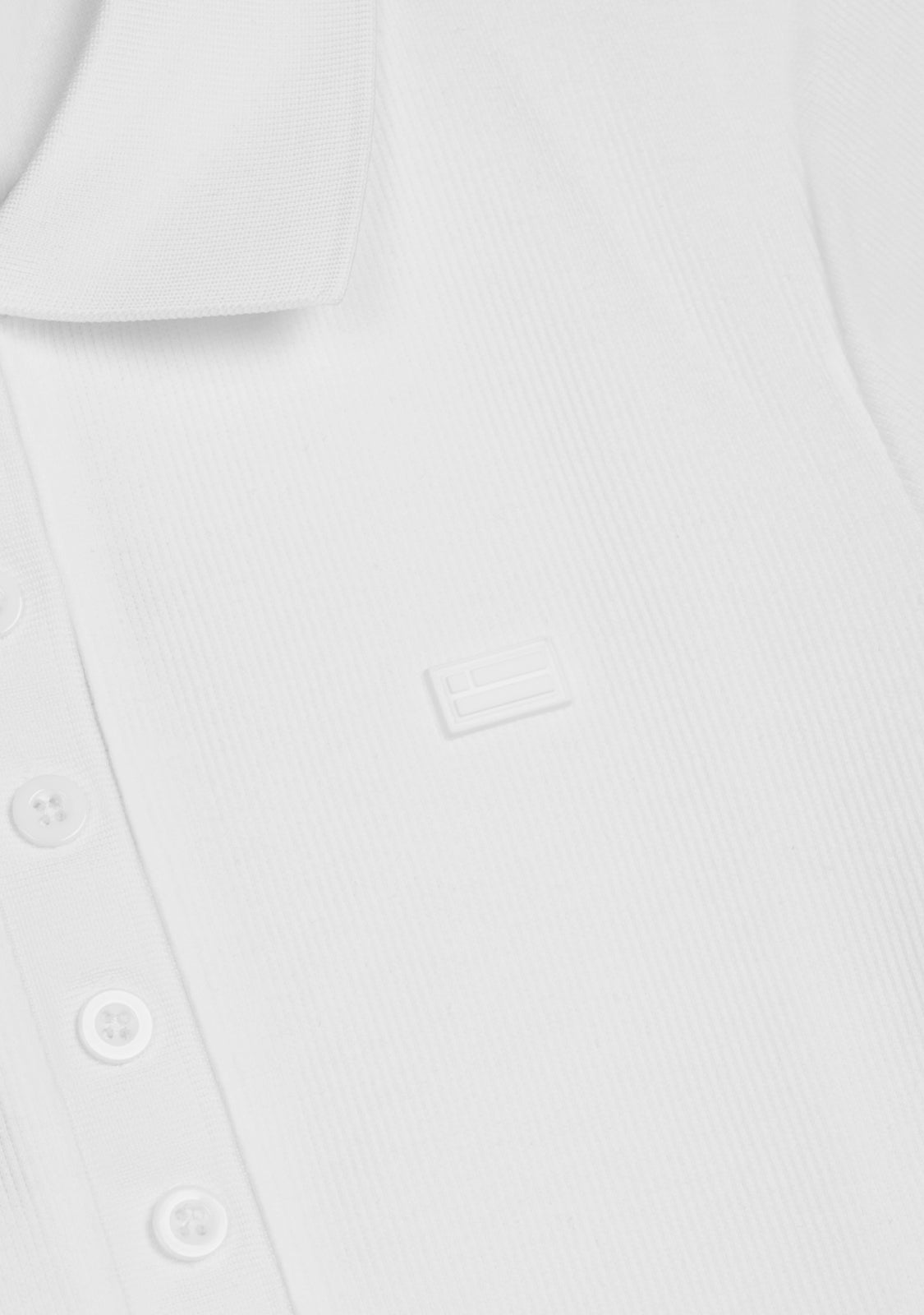 Rib Polo Top White