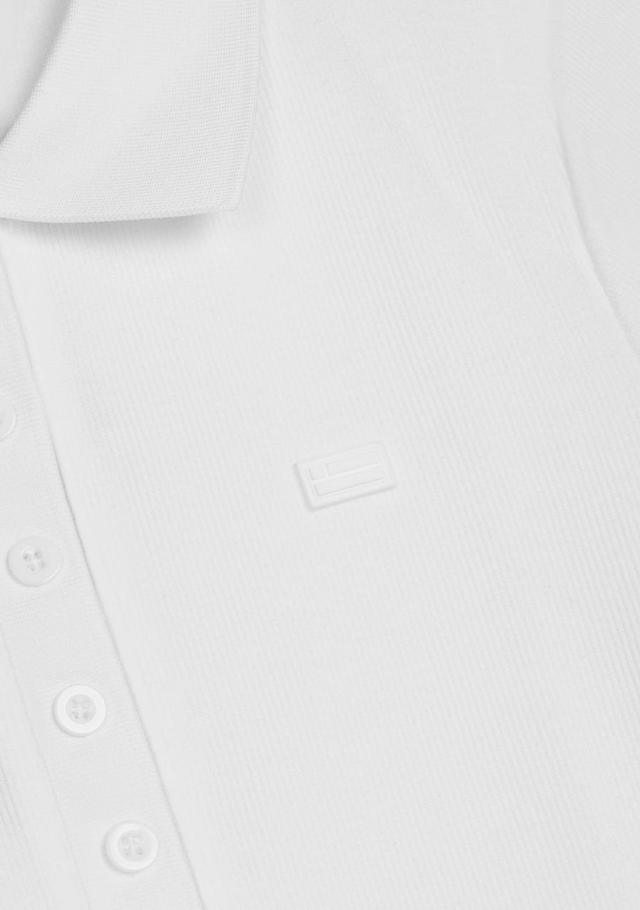 Rib Polo Top White