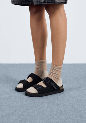 Color Block Socks 2 Pack Sand-Mint