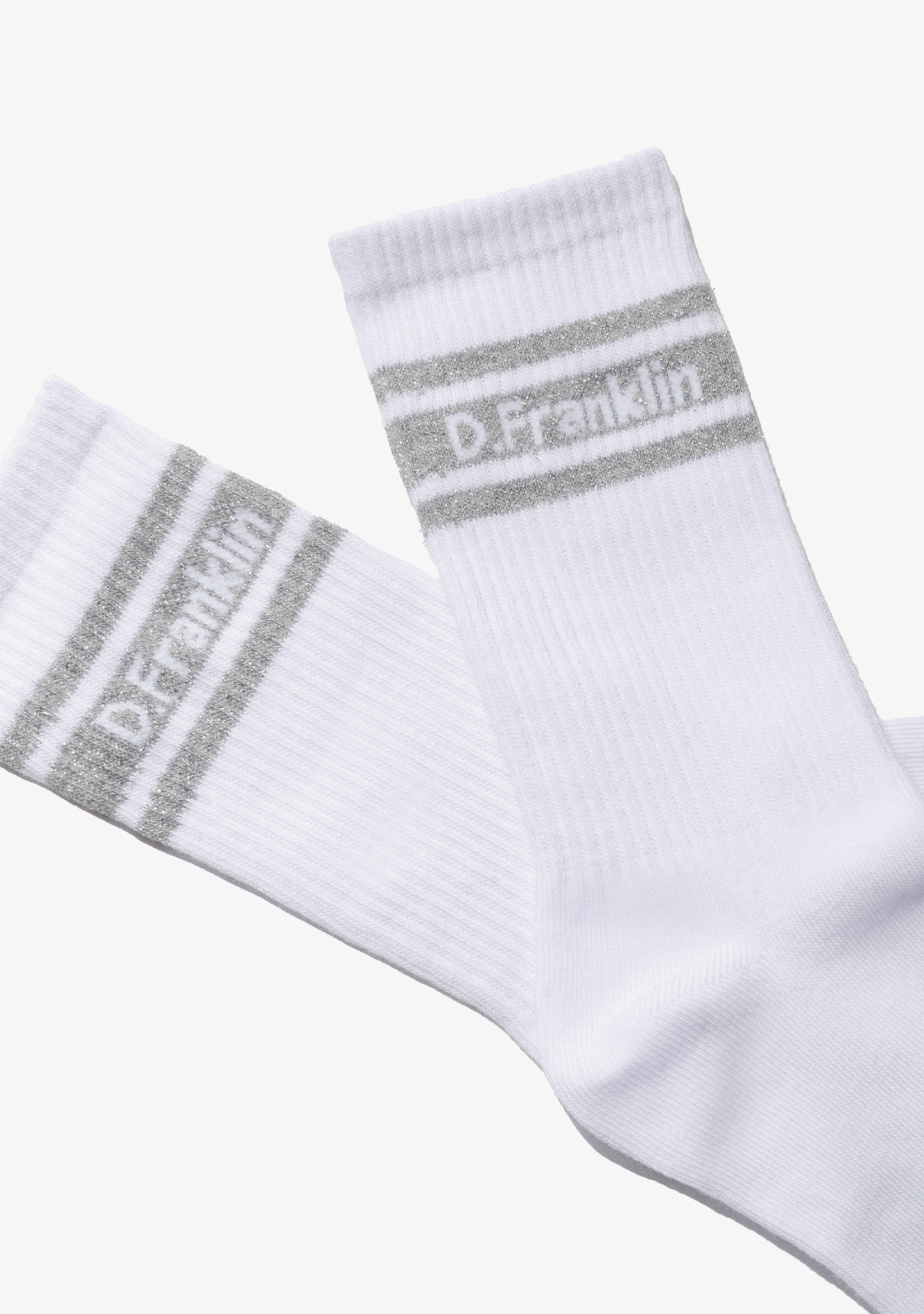 DF 3 Glitter Stripes Socks 3 Pack White