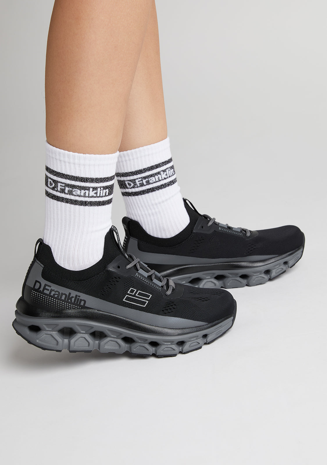 DF 3 Glitter Stripes Socks 3 Pack White