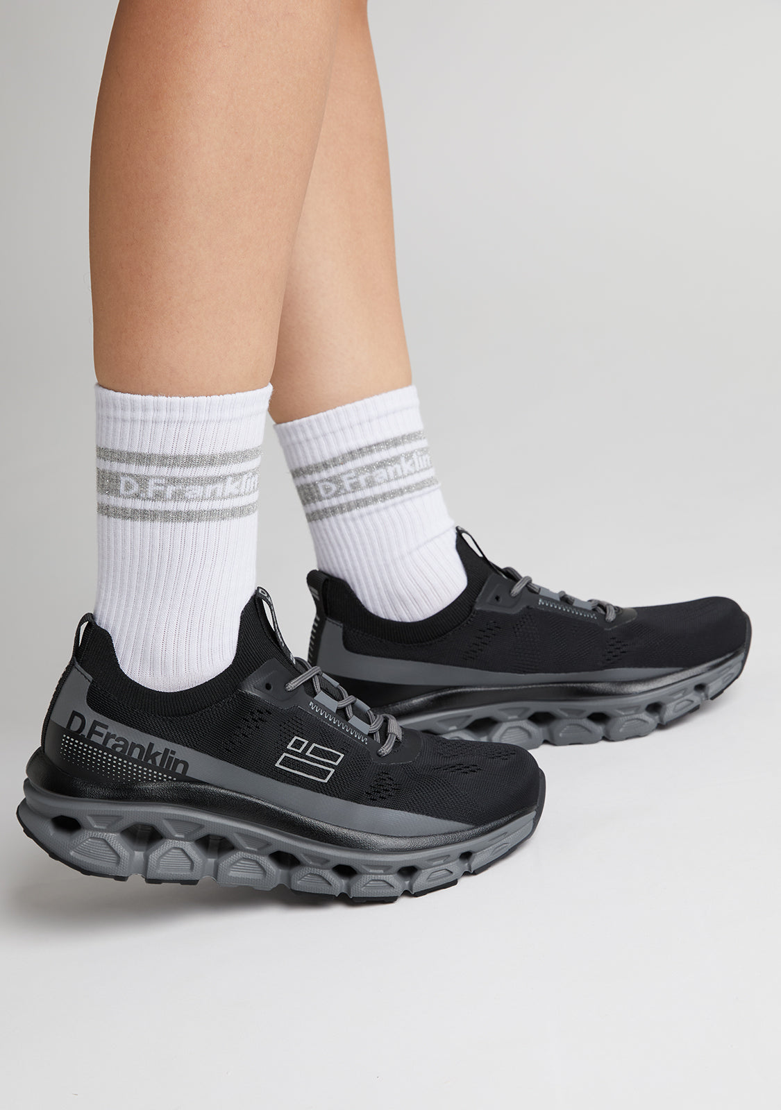 DF 3 Glitter Stripes Socks 3 Pack White