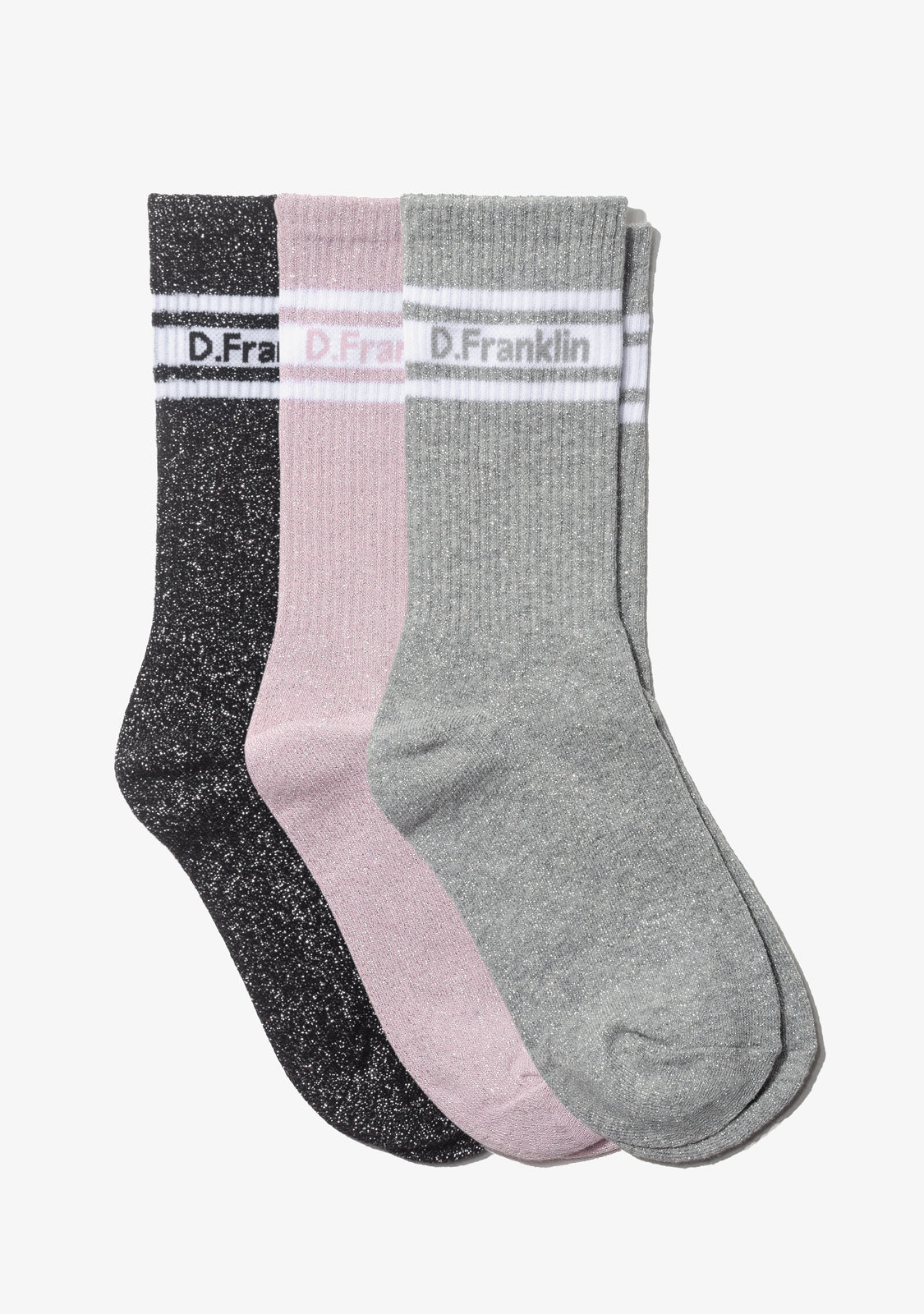 DF 3 Stripes Socks 3 Pack Glitter