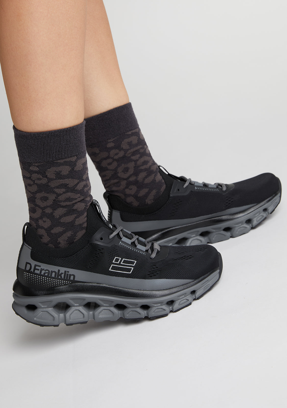 Leopard Socks Anthracite