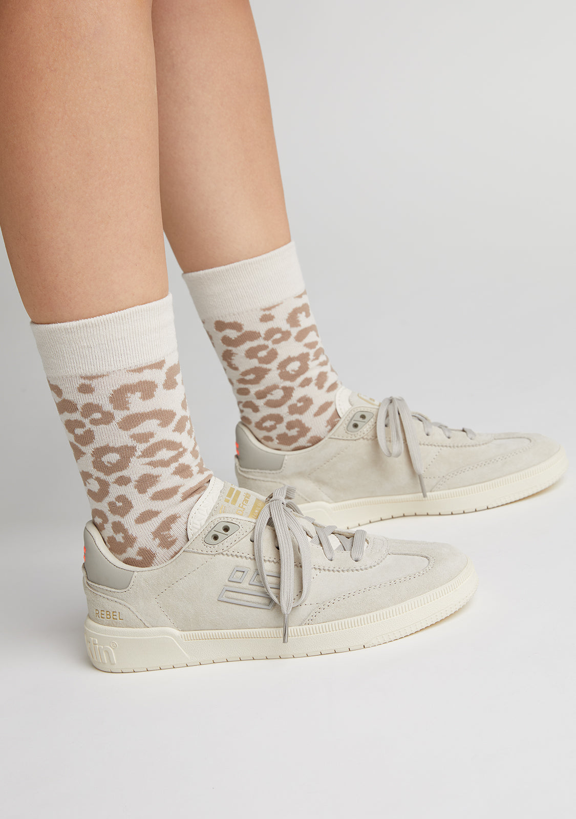 Leopard Socks Beige