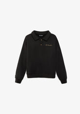 Cropped Polo Sweatshirt Anthracite