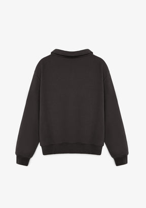 Cropped Polo Sweatshirt Anthracite