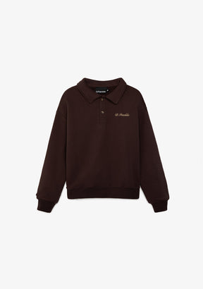 Cropped Polo Sweatshirt Brown