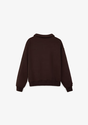 Cropped Polo Sweatshirt Brown