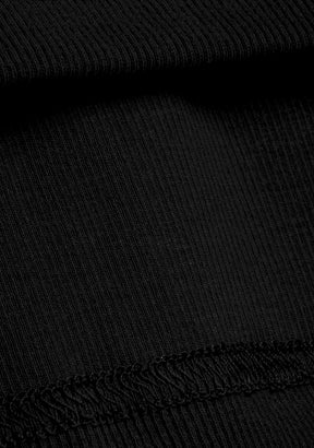 Rib Long Sleeve Top Black