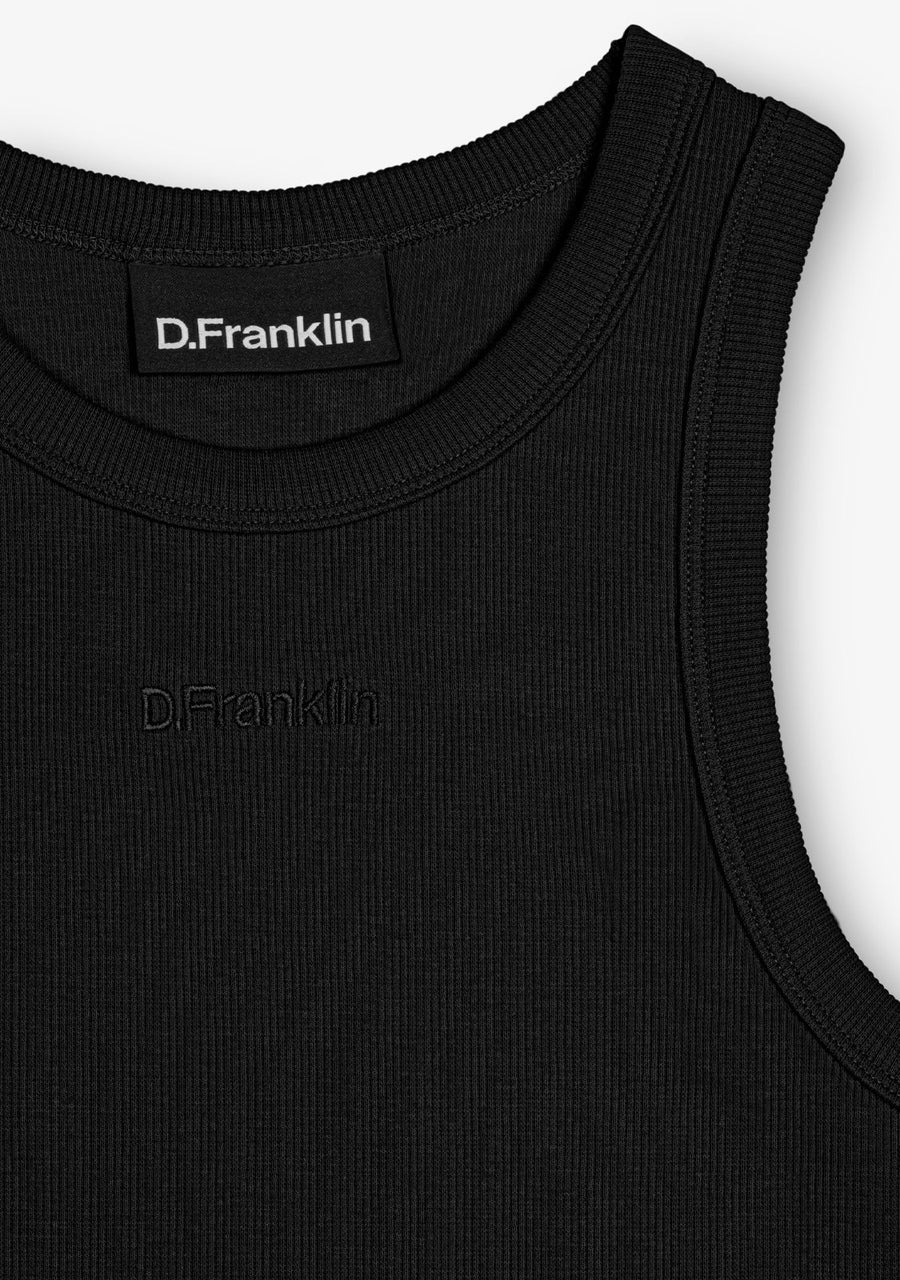 Rib Tank Top Black
