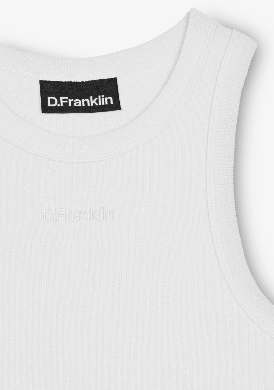 Rib Tank Top White