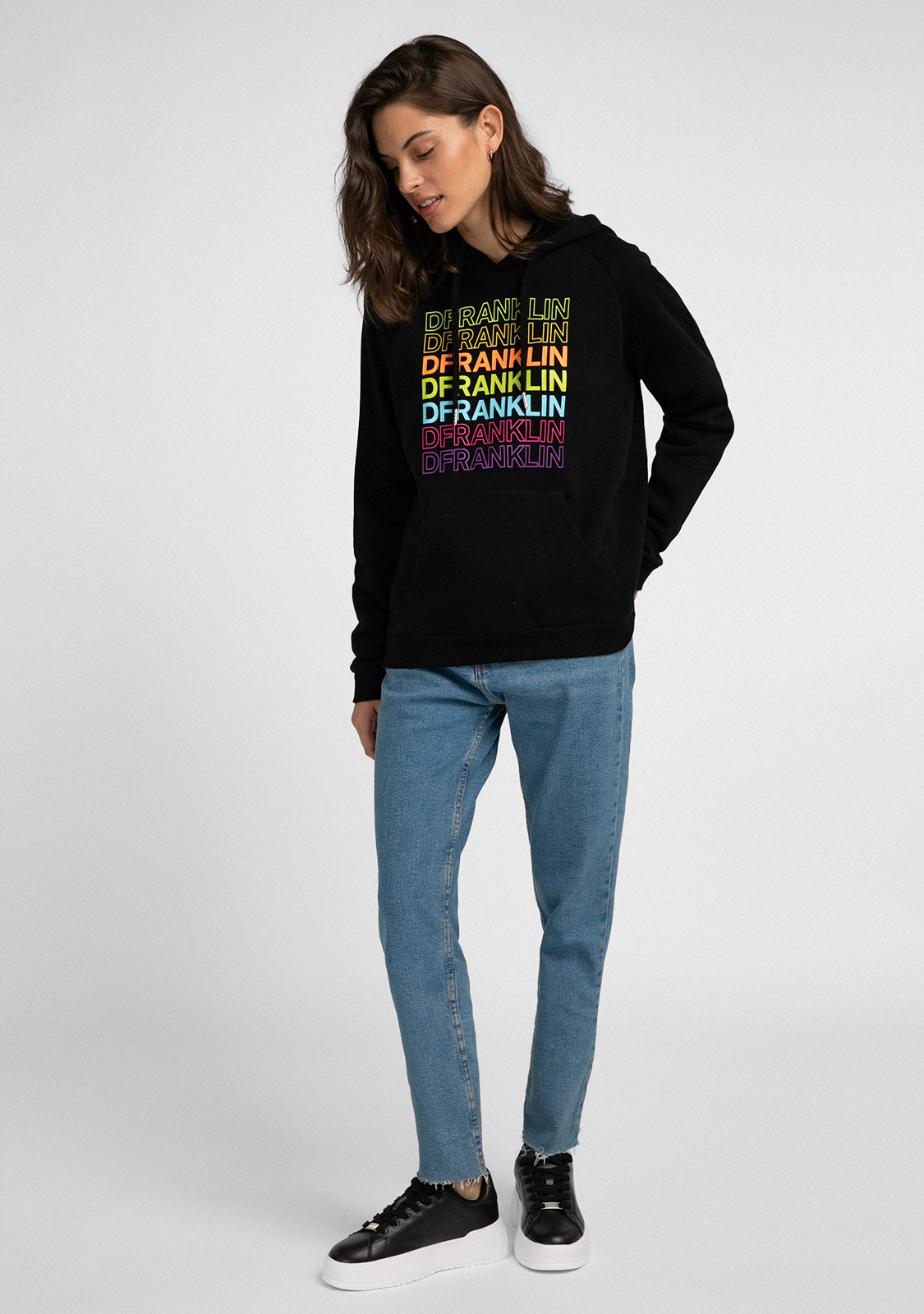 Hoodie Rainbow Female Black