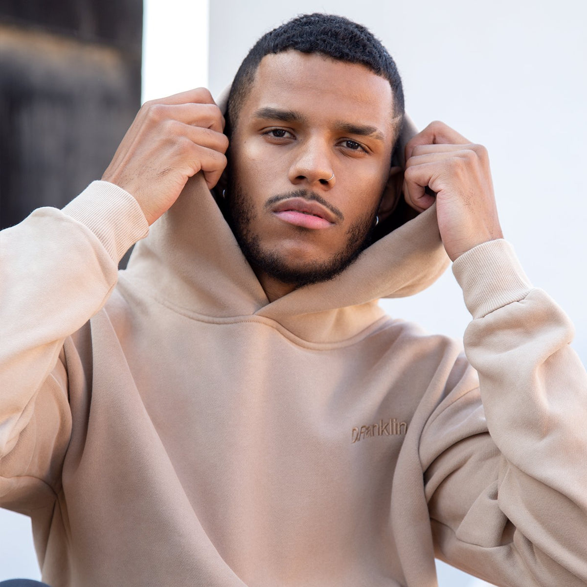 Hoodie Oversized D.Franklin Basic Stone