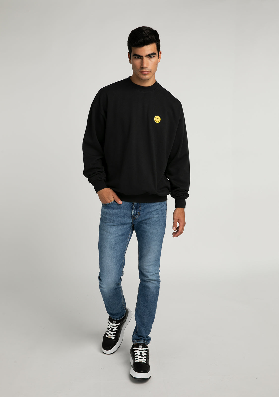 Sweatshirt Smiley Black