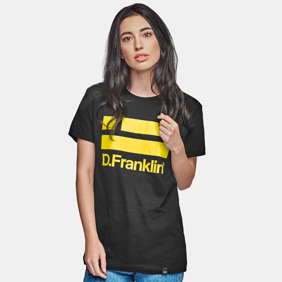 Yellow Logo Black Tee