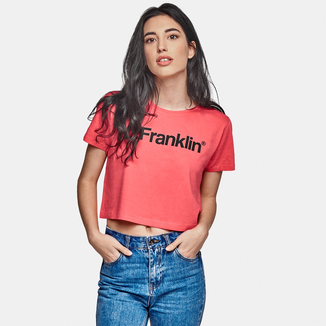 Cropped Top Coral Tee